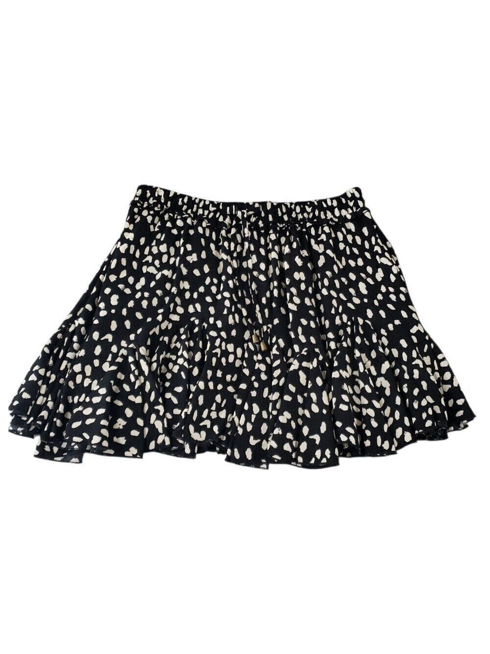 the impeccable pig Womens Black & Cream Skirt w/ Shorts Underneath Large